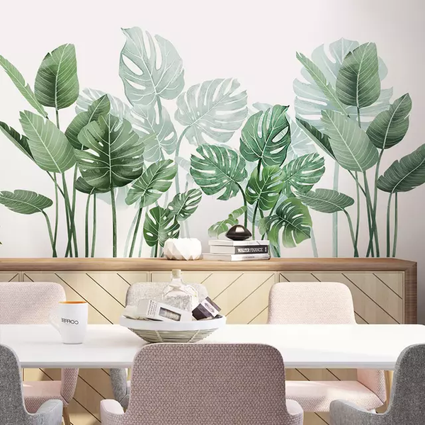 2023 The Latest Strong Self Adhesive Vinyl Removable Tropical Green Leafs Wall Decal