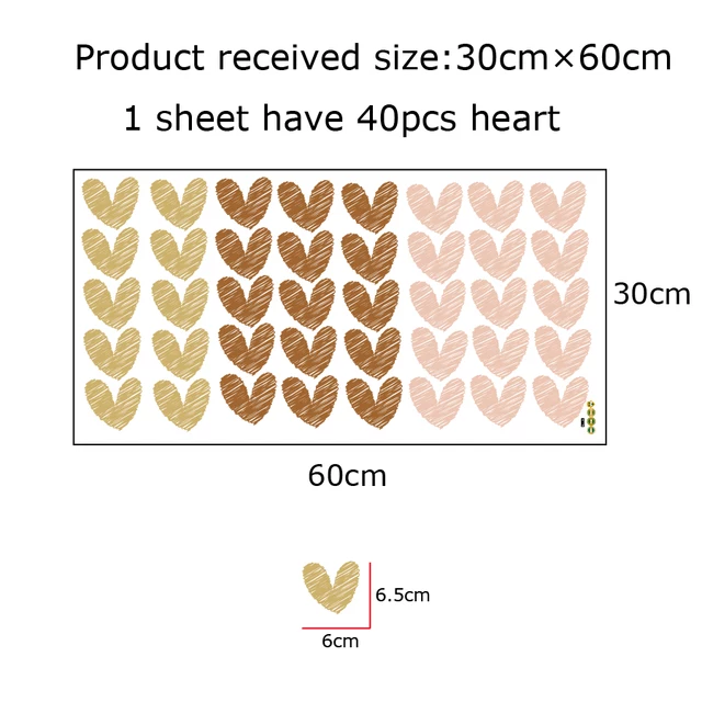 Best selling Boho Style Heart Shaped Self Adhesive Wall Decals/Sticker