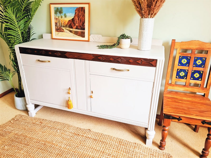 Phoebe-Stunning,Solid and Newly Refurbished Original Vintage Edwardian Sideboard/ buffet