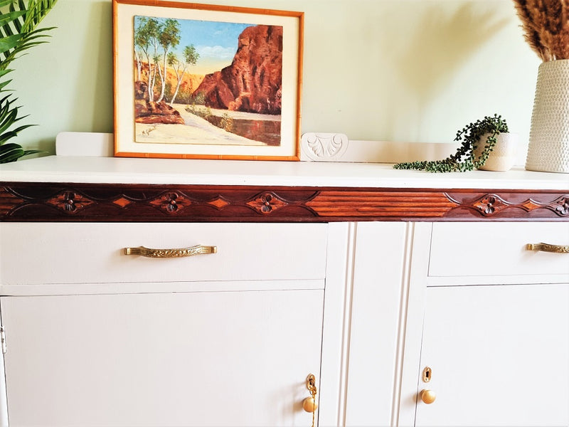 Phoebe-Stunning,Solid and Newly Refurbished Original Vintage Edwardian Sideboard/ buffet