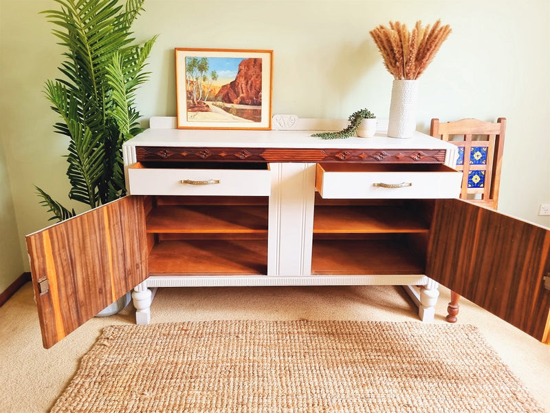 Phoebe-Stunning,Solid and Newly Refurbished Original Vintage Edwardian Sideboard/ buffet