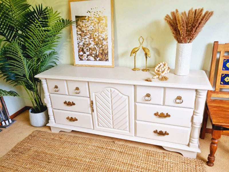 Margot-Beautiful, stunning and Newly refurbished solid Mahogany  low chest of drawers