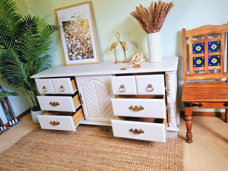 Margot-Beautiful, stunning and Newly refurbished solid Mahogany  low chest of drawers