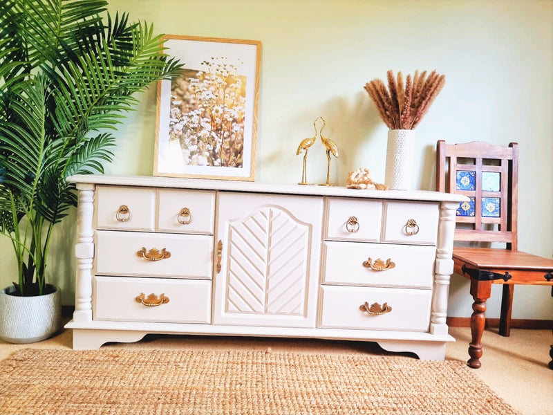 Margot-Beautiful, stunning and Newly refurbished solid Mahogany  low chest of drawers