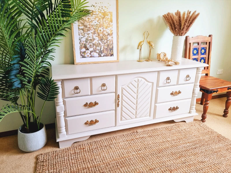 Margot-Beautiful, stunning and Newly refurbished solid Mahogany  low chest of drawers