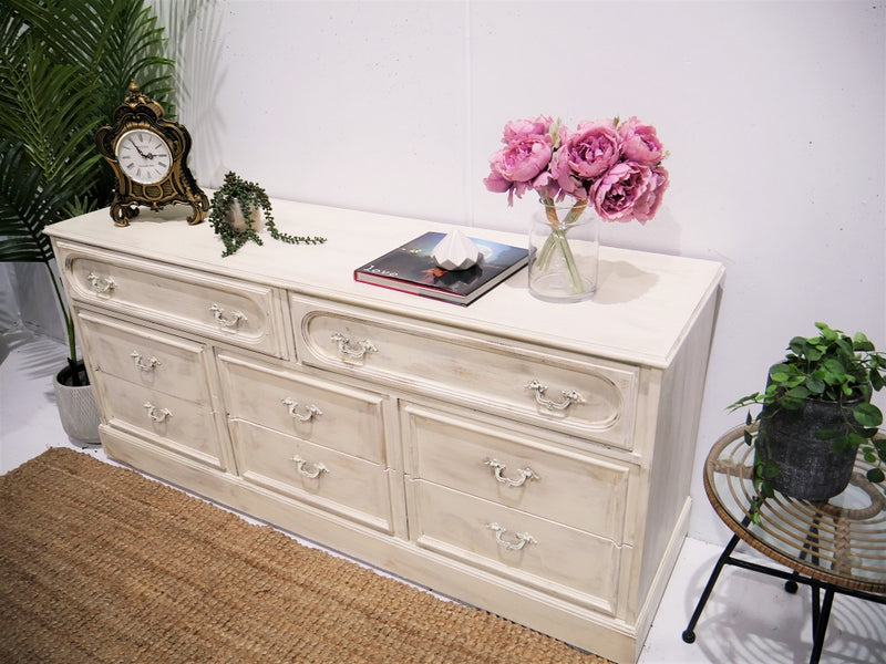 Gorgeous and Freshly Refurbished Original Vintage Shabby rustic Chest of drawers