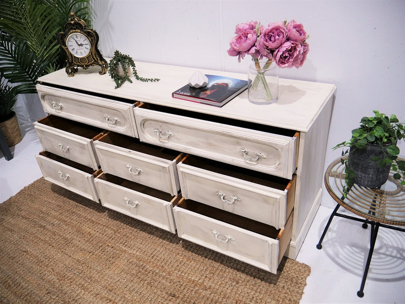 Gorgeous and Freshly Refurbished Original Vintage Shabby rustic Chest of drawers