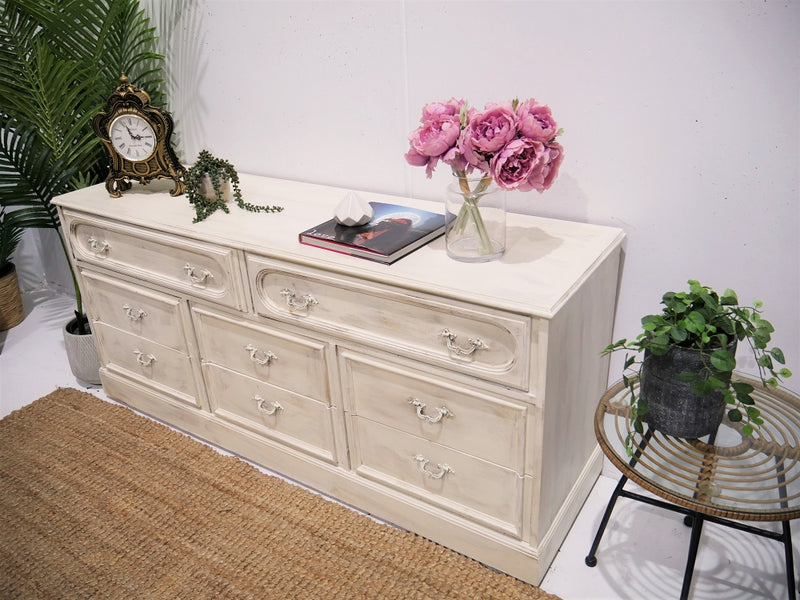 Gorgeous and Freshly Refurbished Original Vintage Shabby rustic Chest of drawers