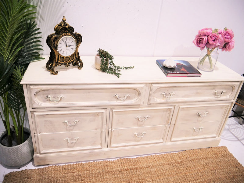 Gorgeous and Freshly Refurbished Original Vintage Shabby rustic Chest of drawers