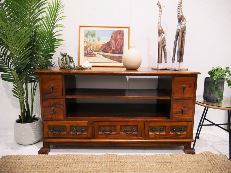 Beautiful and Original Balinese teak wood TV unit