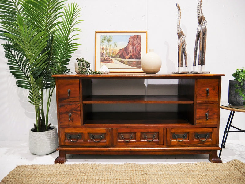 Beautiful and Original Balinese teak wood TV unit