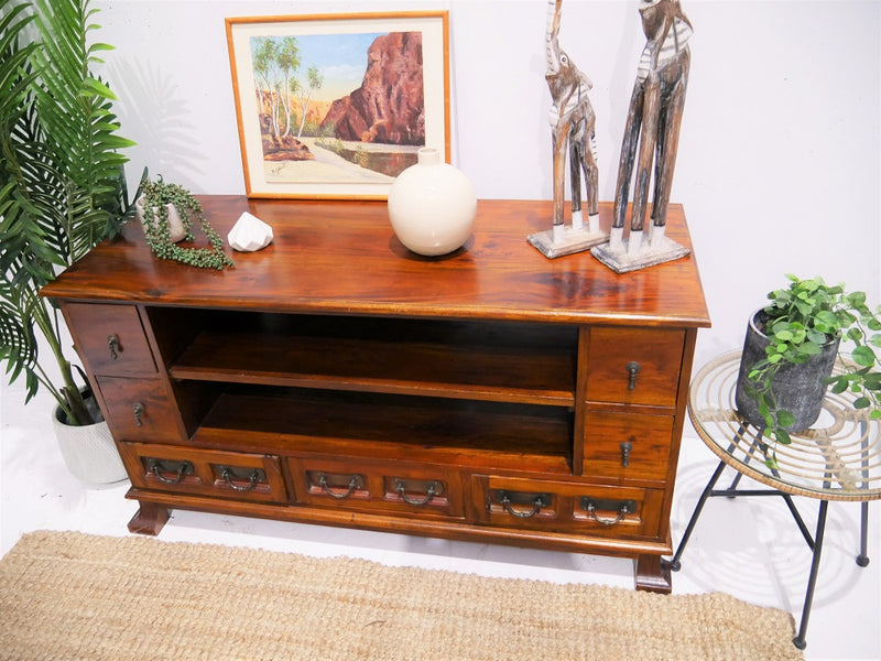 Beautiful and Original Balinese teak wood TV unit