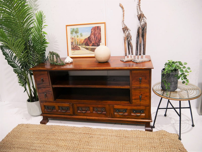 Beautiful and Original Balinese teak wood TV unit