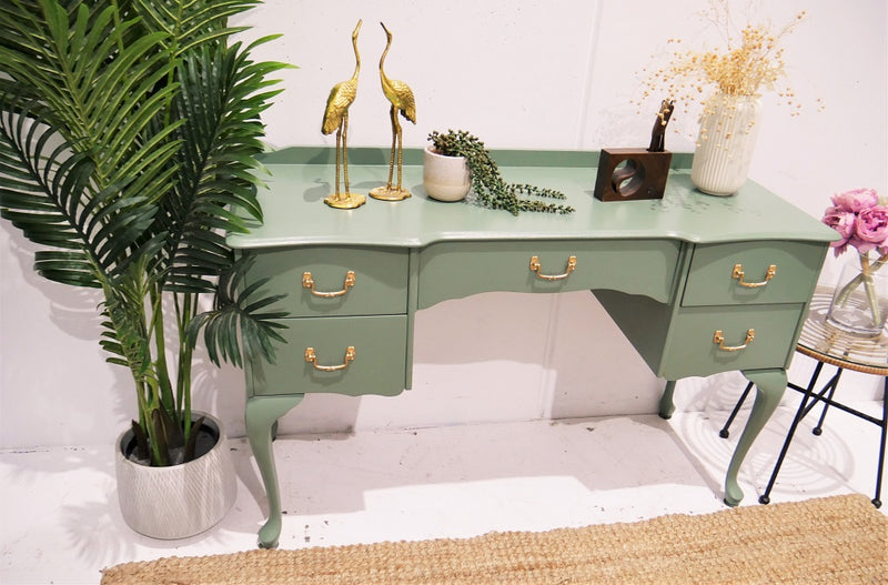 Beautiful and Freshly refurbished Victoria dresser with gold handles