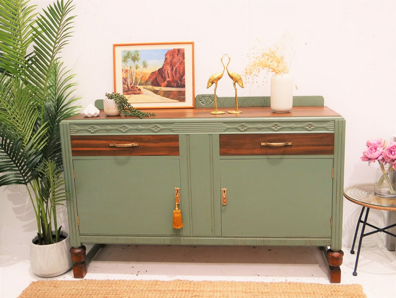 Beautiful and Newly Refurbished Original Edwardian English Oak Sideboard