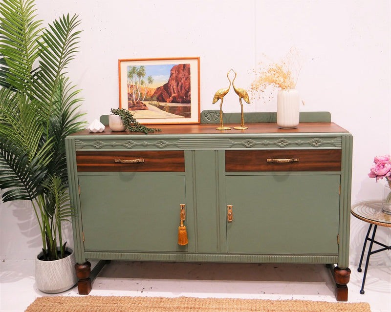 Beautiful and Newly Refurbished Original Edwardian English Oak Sideboard