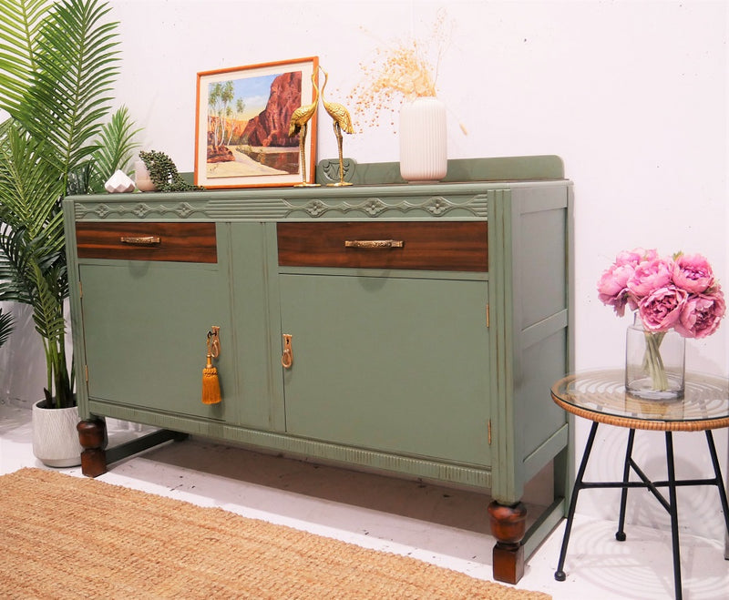 Beautiful and Newly Refurbished Original Edwardian English Oak Sideboard