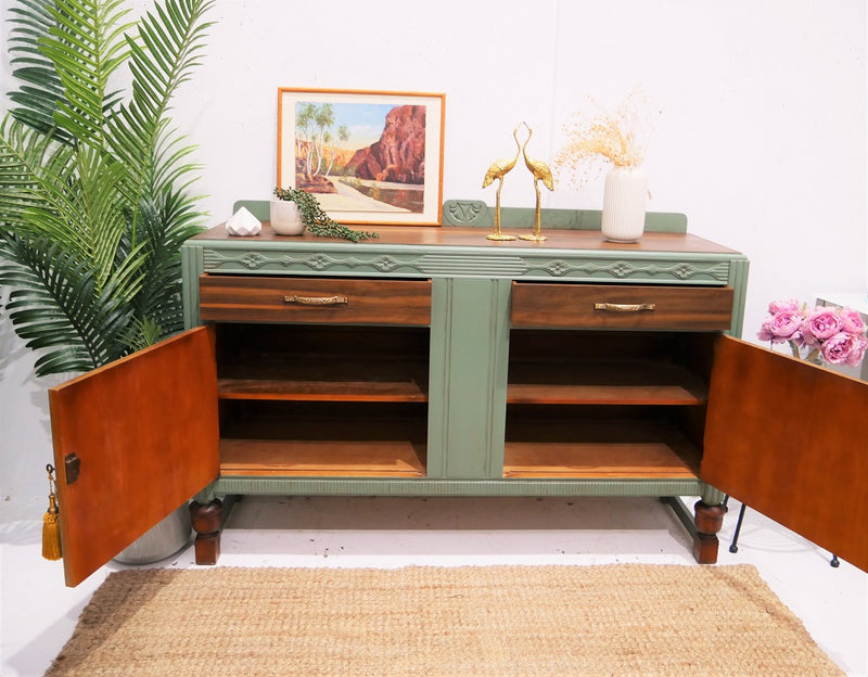 Beautiful and Newly Refurbished Original Edwardian English Oak Sideboard