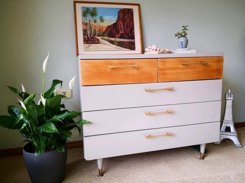 Amelia -Gorgeous and newly refurbished original mid-century 1964 dresser/chest of drawers