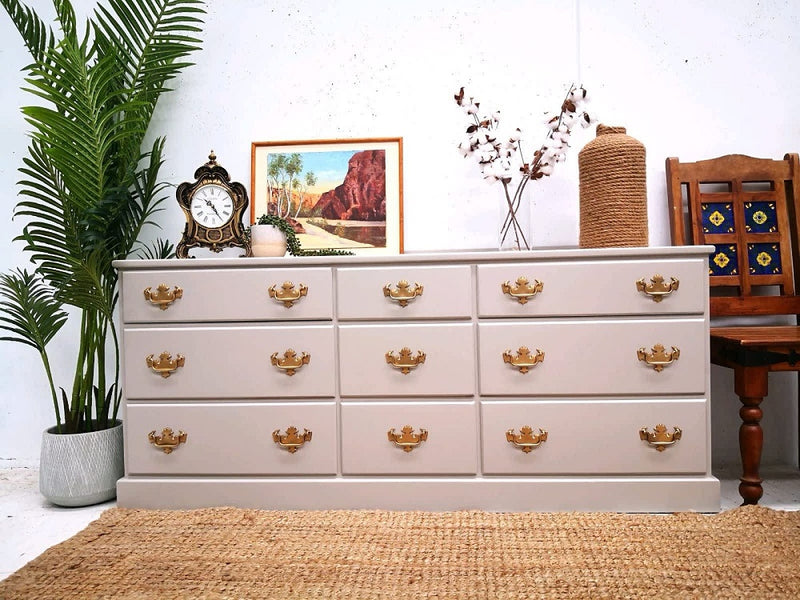 Beautiful and Newly refurbished solid wood Vintage dresser/drawers